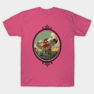 dino racer-velociraptor framed T-Shirt